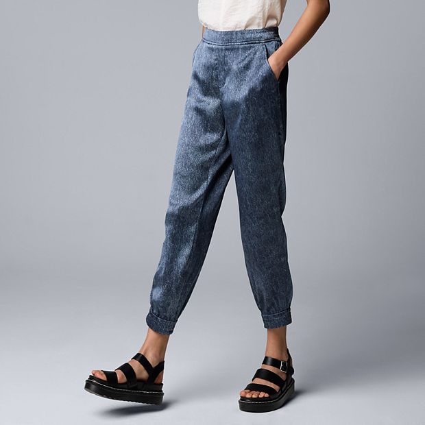 Women s Simply Vera Vera Wang Effortless Denim Wash Jogger Pants