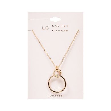 LC Lauren Conrad Double Circle Pendant Long Necklace