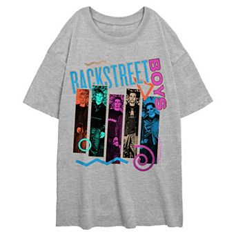 Juniors' Backstreet Boys Members Banners Oversize Graphic Tee