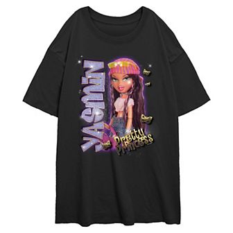 Juniors' Bratz Yasmin Pretty Princess Oversize Graphic Tee