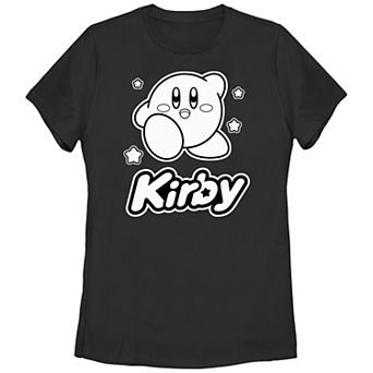 Juniors' Kirby Black And White Poster Graphic Tee