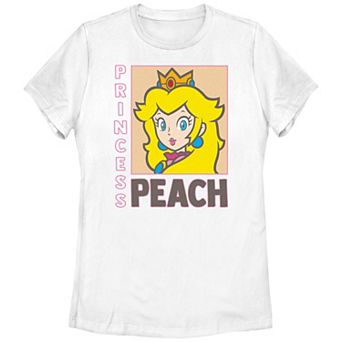 Juniors' Super Mario Bros Princess Peach Frame Portrait Graphic Tee