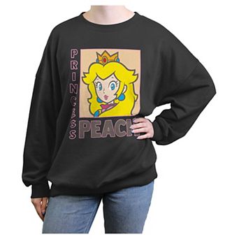 Juniors' Super Mario Bros Princess Peach Frame Portrait Graphic Fleece