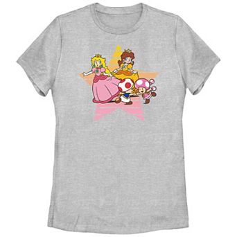 Juniors' Super Mario Bros Princess Peach And Friends Graphic Tee