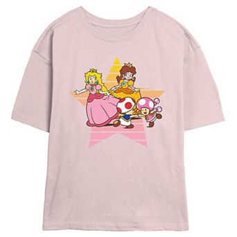 Juniors' Super Mario Bros Princess Peach And Friends Skimmer Graphic Tee