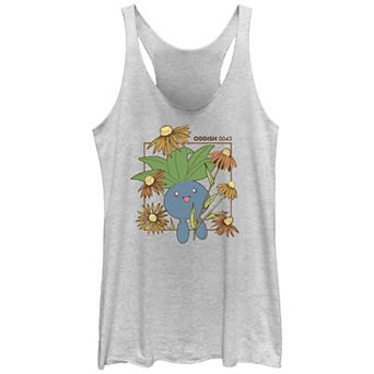 Juniors' Pokemon Oddish Field Tri-Blend Racerback Graphic Tank Top