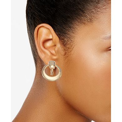 Napier Gold Tone Double Drop Clip Earrings