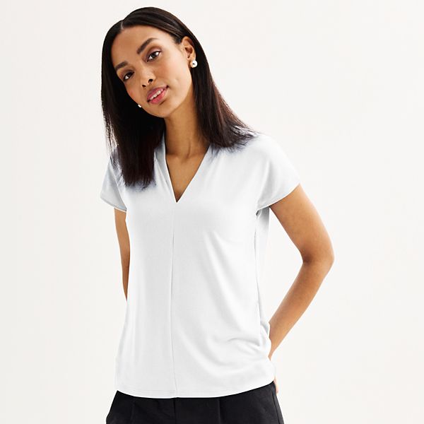 Women's Nine West Short Dolman Sleeve V-Neck Top