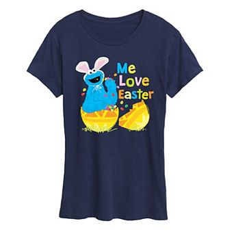Women's Sesame Street Cookie Monster Me Love Easter Graphic Tee