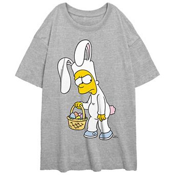 Juniors' The Simpsons Easter Bunny Bart Oversize Graphic Tee