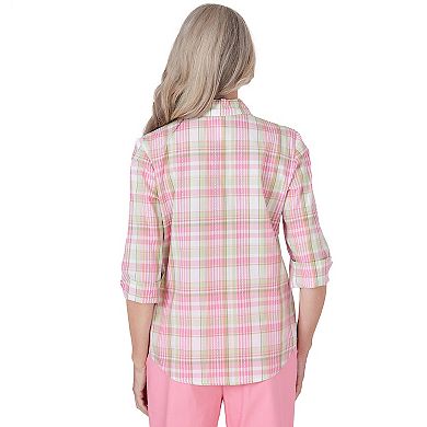 Women's Alfred Dunner Button Down Plaid Blouse