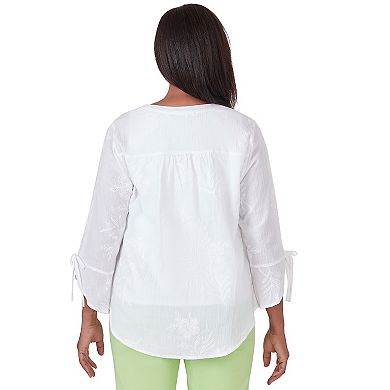 Women's Alfred Dunner Embroidered Floral Blouse