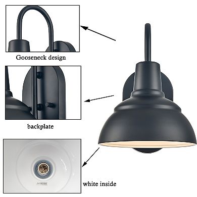 Messina Black Farmhouse Indoor/outdoor Wall Sconce Metal Barn Light