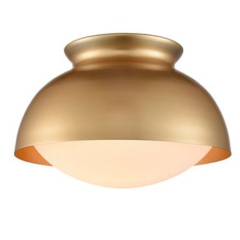 Taormina Dome Brass Glass Ceiling Light Flush Mount Fixture