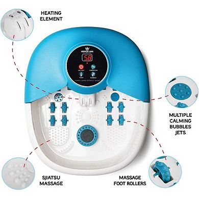 Foot Spa Massager With Heat, 14 Rollers In Foot Shape - 5 In 1 Foot Bath Massager