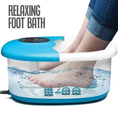 Foot Spa Massager With Heat, 14 Rollers In Foot Shape - 5 In 1 Foot Bath Massager