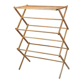 Wooden Clothes Drying Rack - Hang Rack for Clothes - Laundry Rack for Clothing Drying Natural
