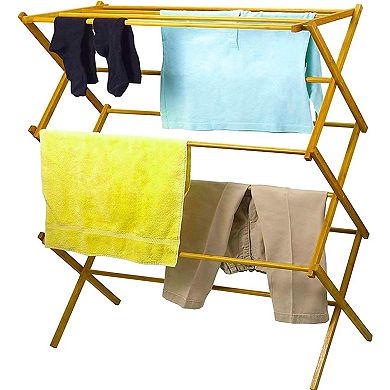 Wooden Clothes Drying Rack - Hang Rack for Clothes - Laundry Rack for Clothing Drying Natural