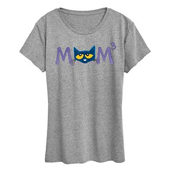 Women's Pete the Cat Face Mom Cubed Graphic Tee