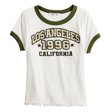 Girls 7-16 IZ Byer Los Angeles 1996 Collegiate Print Graphic Tee