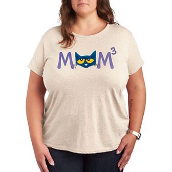 Plus Pete the Cat Face Mom Cubed Graphic Tee
