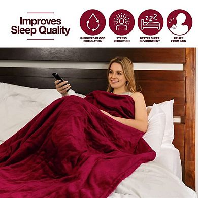 Heated Electric Blanket With Hand Controller For 10 Heating Settings Heated Blanket