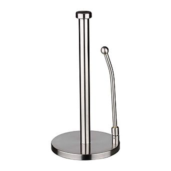 Stainless Steel Paper Towel Holder Adjustable Spring Arm & Weighted Base for Kitchen