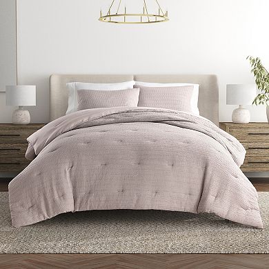 Urban Loft's Waffle Textured 3 Piece Comforter Set All Season Down-alternative Ultra Soft Bedding