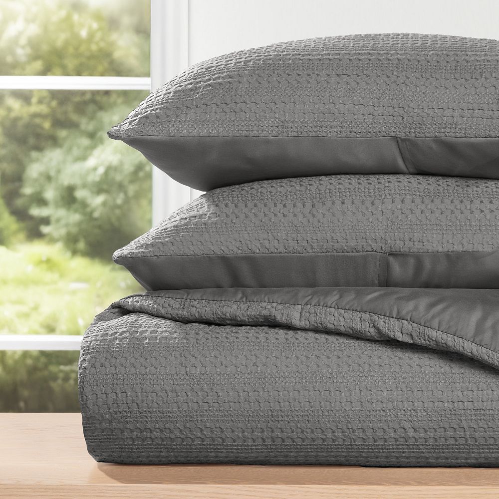Urban Loft's Waffle Textured 3 Piece Comforter Set All Season Down-alternative Ultra Soft Bedding