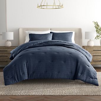 Urban Loft's Waffle Textured 3 pc Comforter Set All Season Down-alternative Ultra Soft Bedding