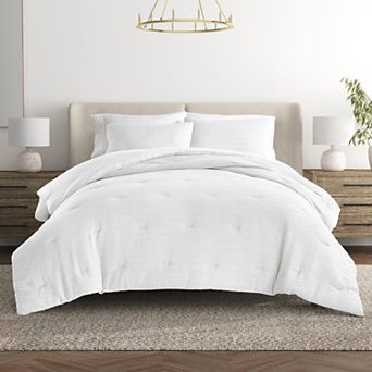 Urban Loft's Waffle Textured 3 pc Comforter Set All Season Down-alternative Ultra Soft Bedding
