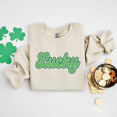 Green Lucky Cursive Sweatshirt