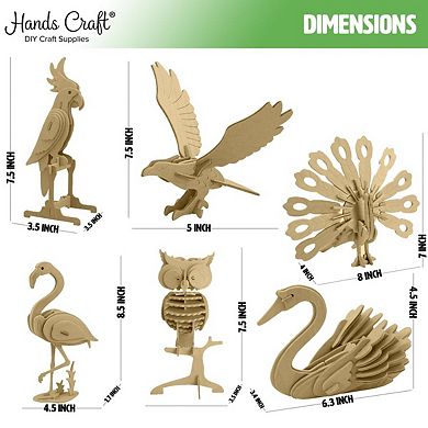 DIY 3D Puzzle - 6pk Birds