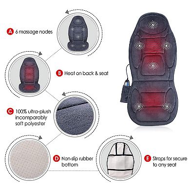 Snailax Vibration Back Massage Seat Cushion, Massage Car Chair Pad With Heating Pad