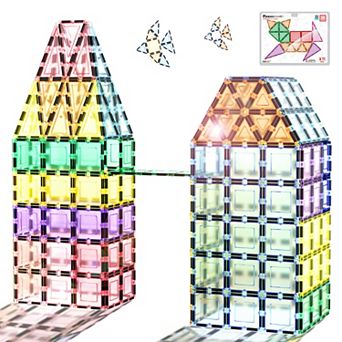 PICASSO-TILES 36 pc Magnetic Tiles, Magnetic Building Blocks for Kids, Magnet for Kids 3+