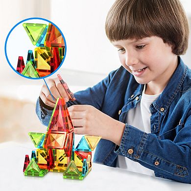 PicassoTiles 36 PC Travel Size Magnetic Tiles, Magnetic Building Blocks for Kids, Magnet for Kids 3+