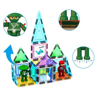 PicassoTiles 100 PC Magnetic Tiles, Magnetic Building Blocks for Kids 3+, Include Large Carry Case