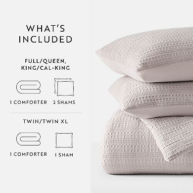 Urban Loft's Waffle Textured 3 Piece Comforter Set All Season Down-alternative Ultra Soft Bedding