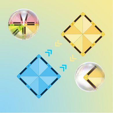 PicassoTiles 24 PC Travel Size Magnetic Tiles, Magnetic Building Blocks for Kids, Magnet for Kids 3+