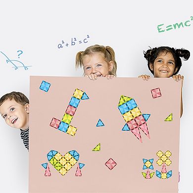 PicassoTiles 24 PC Travel Size Magnetic Tiles, Magnetic Building Blocks for Kids, Magnet for Kids 3+