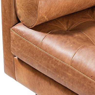 Roma Sectional Sofa, Cognac Leather