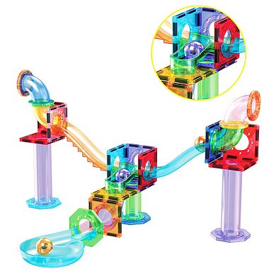 PicassoTiles 15 PC Accessories for Marble Run Race Track Building Block & Magnetic Tiles for Kids 3+