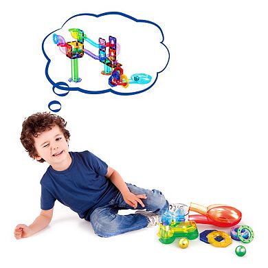 PicassoTiles 15pc Magnetic Marble Run Add-On