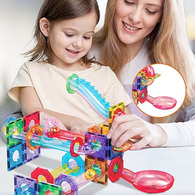 PicassoTiles 15 PC Accessories for Marble Run Race Track Building Block & Magnetic Tiles for Kids 3+
