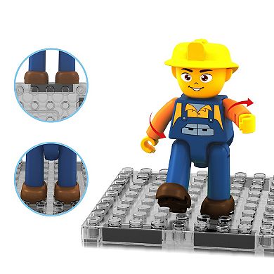 Magnet Tiles Building Block 2in1 Excavator & Backhoe Brick Playset