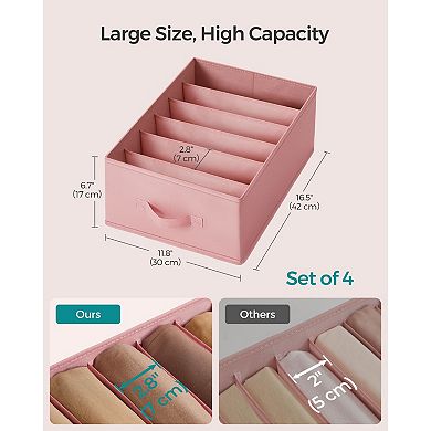 Premium 6 Compartment Clothes Drawer Organizers, Sturdy Cardboard Inserts for Closet Storage