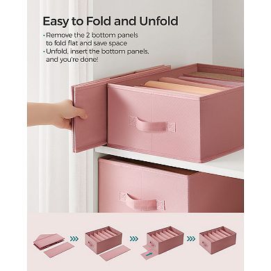 Premium 6 Compartment Clothes Drawer Organizers, Sturdy Cardboard Inserts for Closet Storage