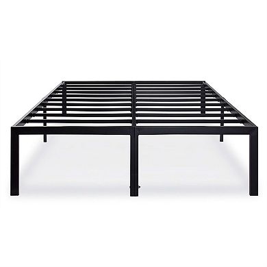 Queen Size 18-inch High Rise Heavy Duty Metal Platform Bed Frame With Steel Slats
