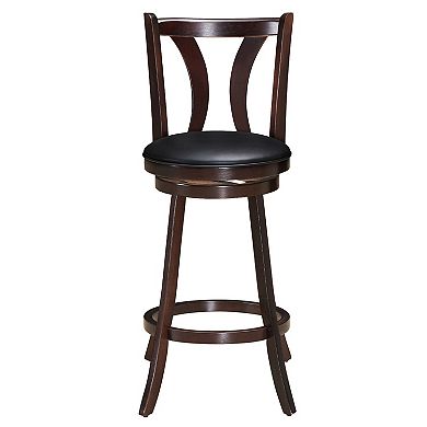 Set of 2 Swivel Bar Stool Counter Height Leather Padded Dining Kitchen Chair