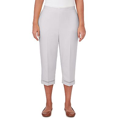 Women's Alfred Dunner Twill Lace Inset Capri Pants